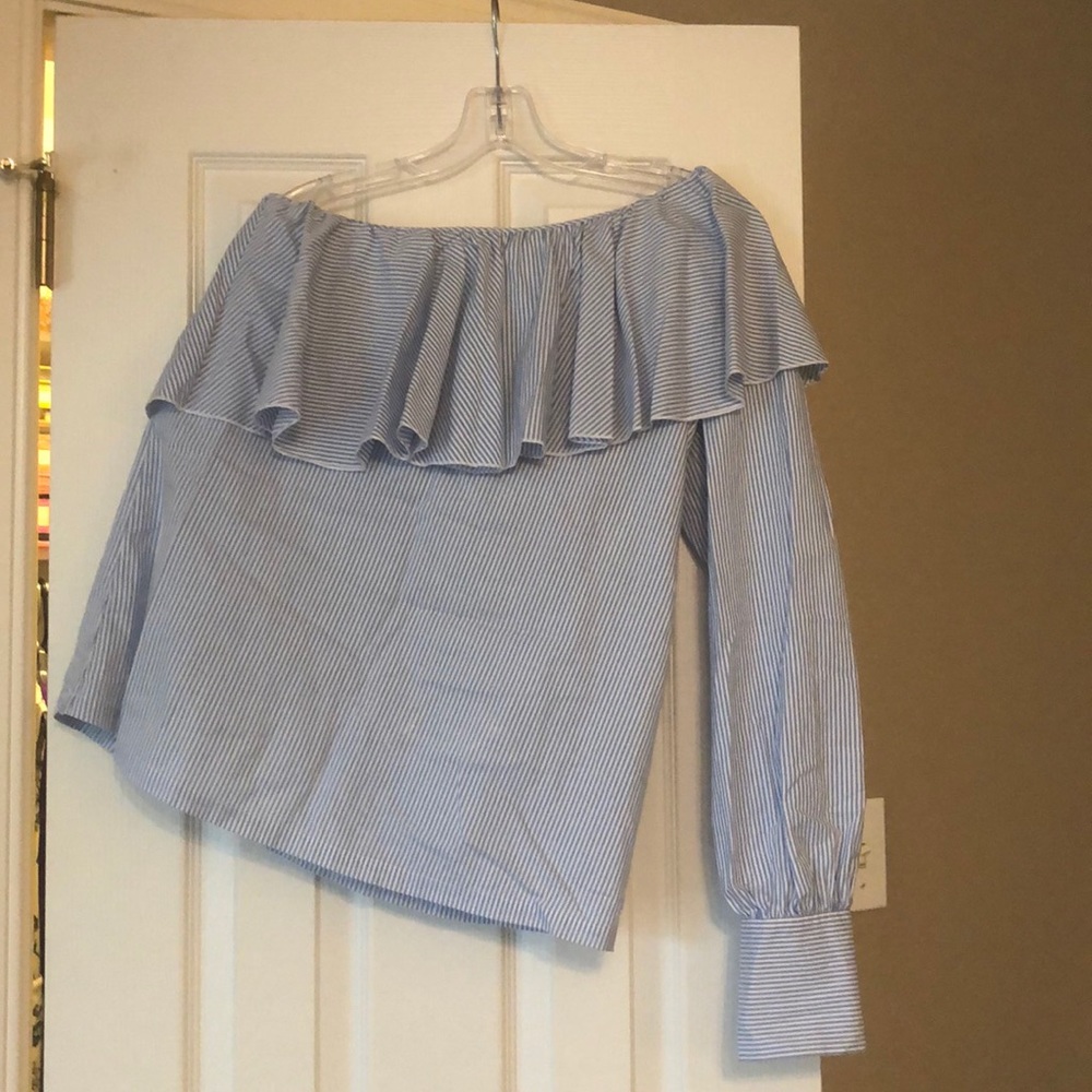 LOFT Blouse blue/white strip